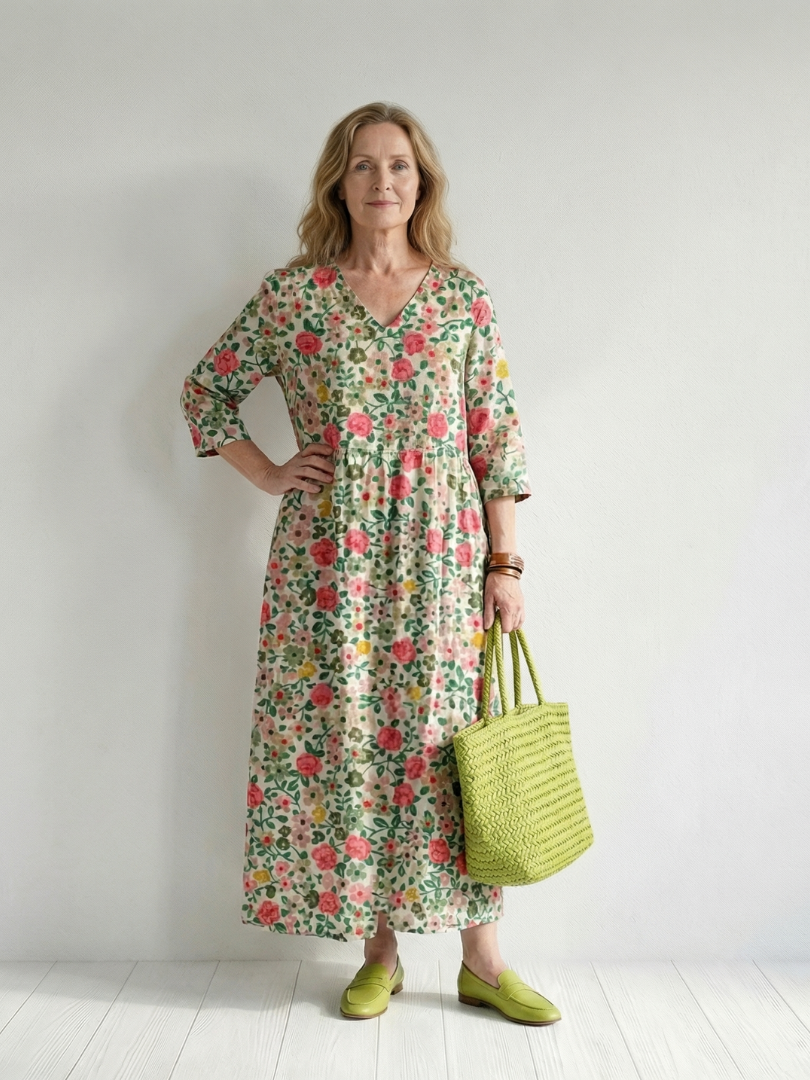 Piper | Scatter Flower Midi Dress
