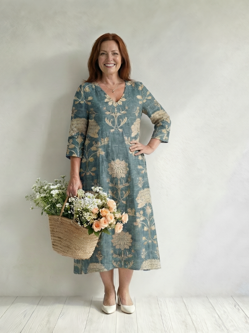 Reagan | Gentle Shape Floral Midi Dress