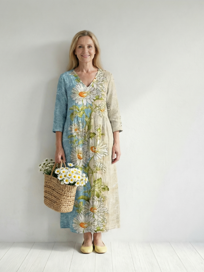 Aurora | Light Daisy Midi Dress