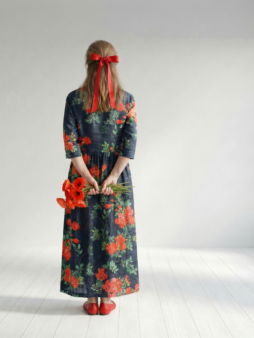 Willow | Calm Drape Floral Midi Dress