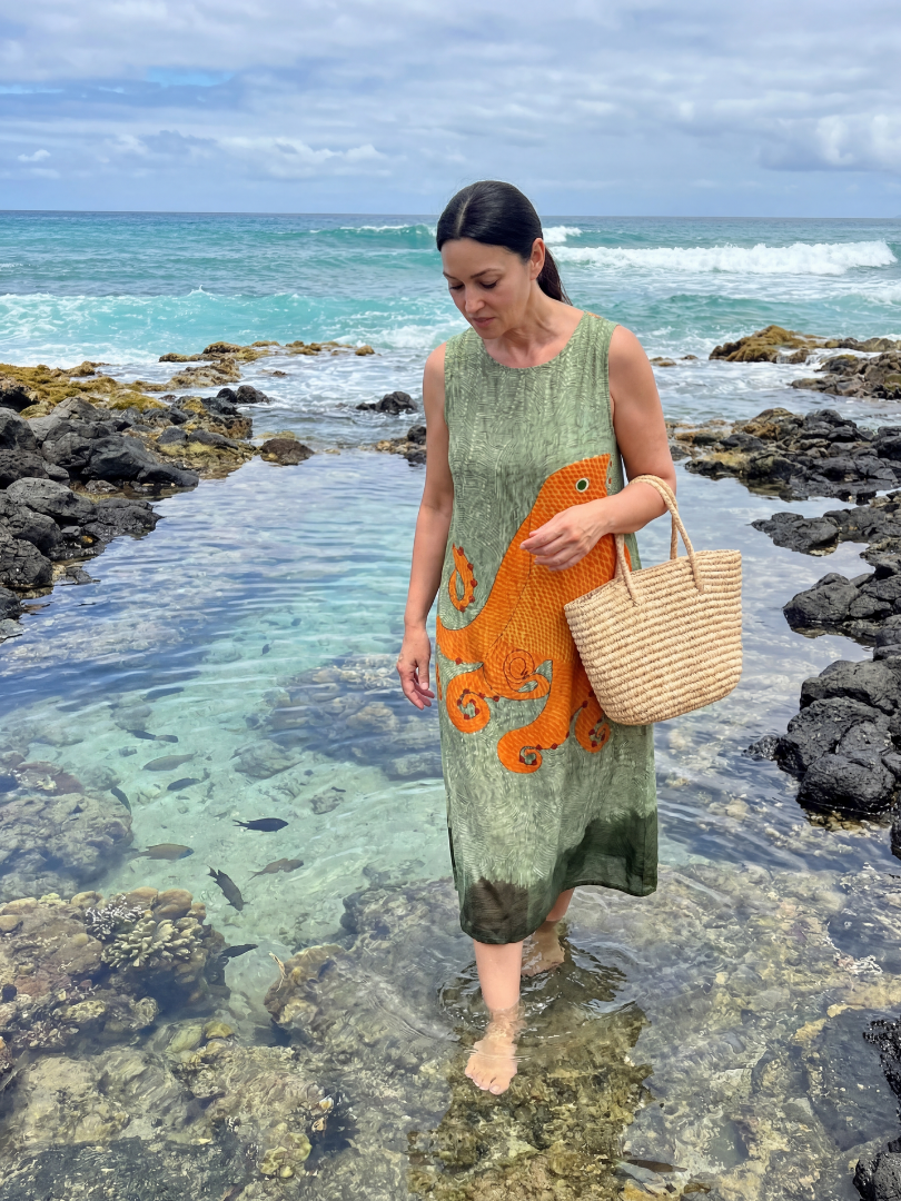 Josie | Ocean Wave Midi Dress