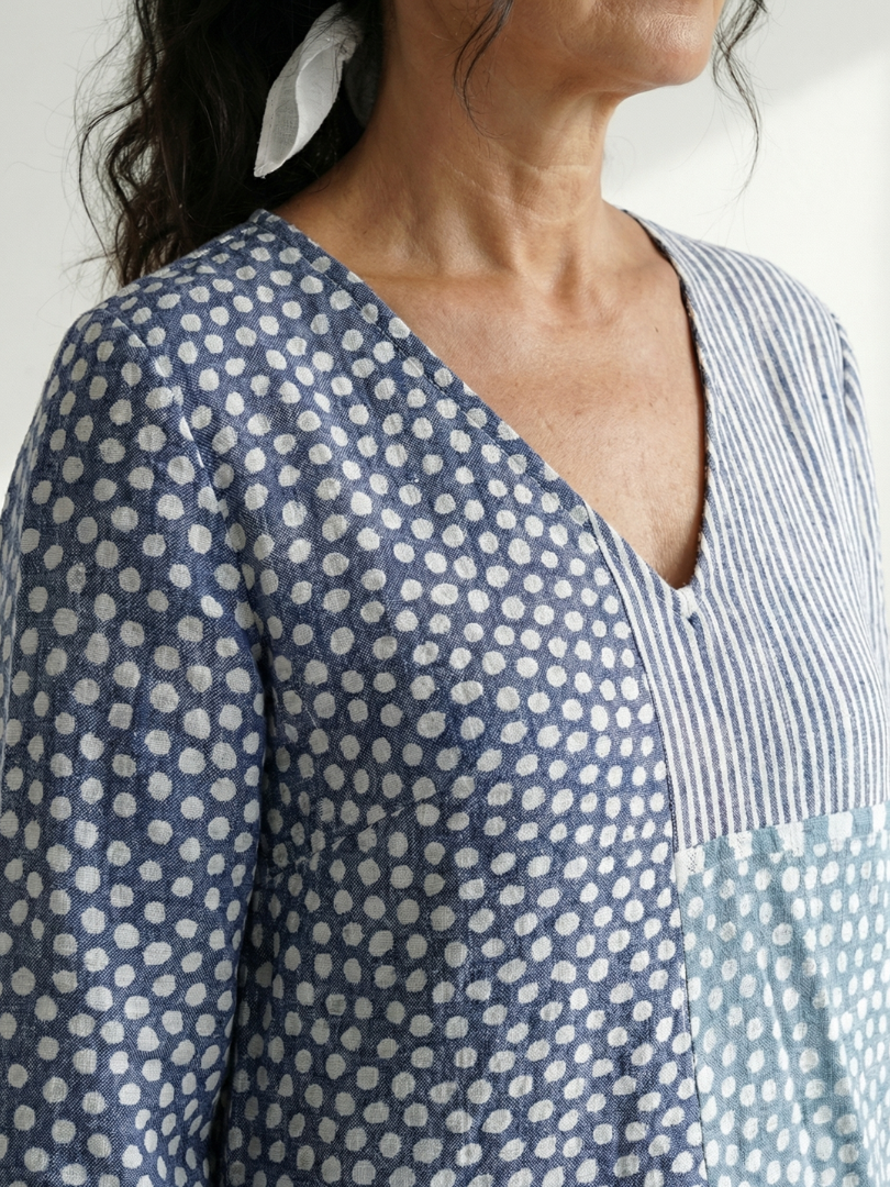 Avery | Fit Patchwork Midi Dress