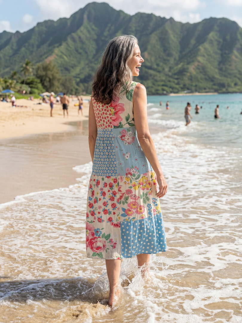 Ruby | Coastal Floral Midi Dress