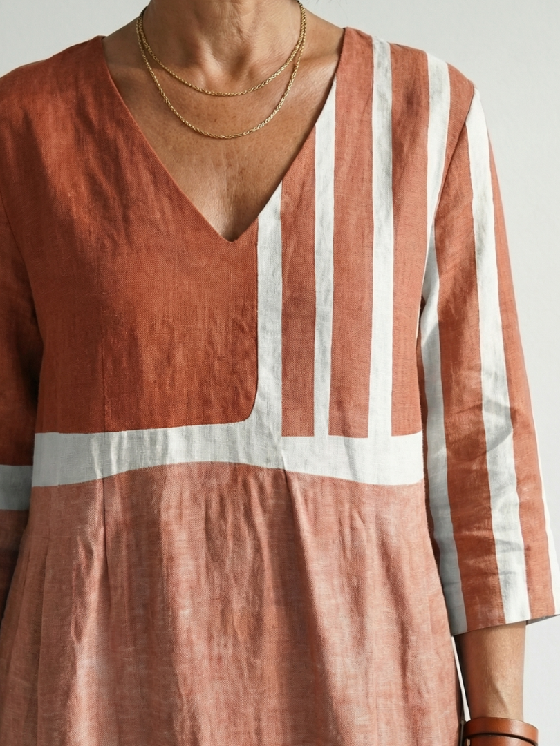 Natalie | Easy Mixed Stripe Midi Dress