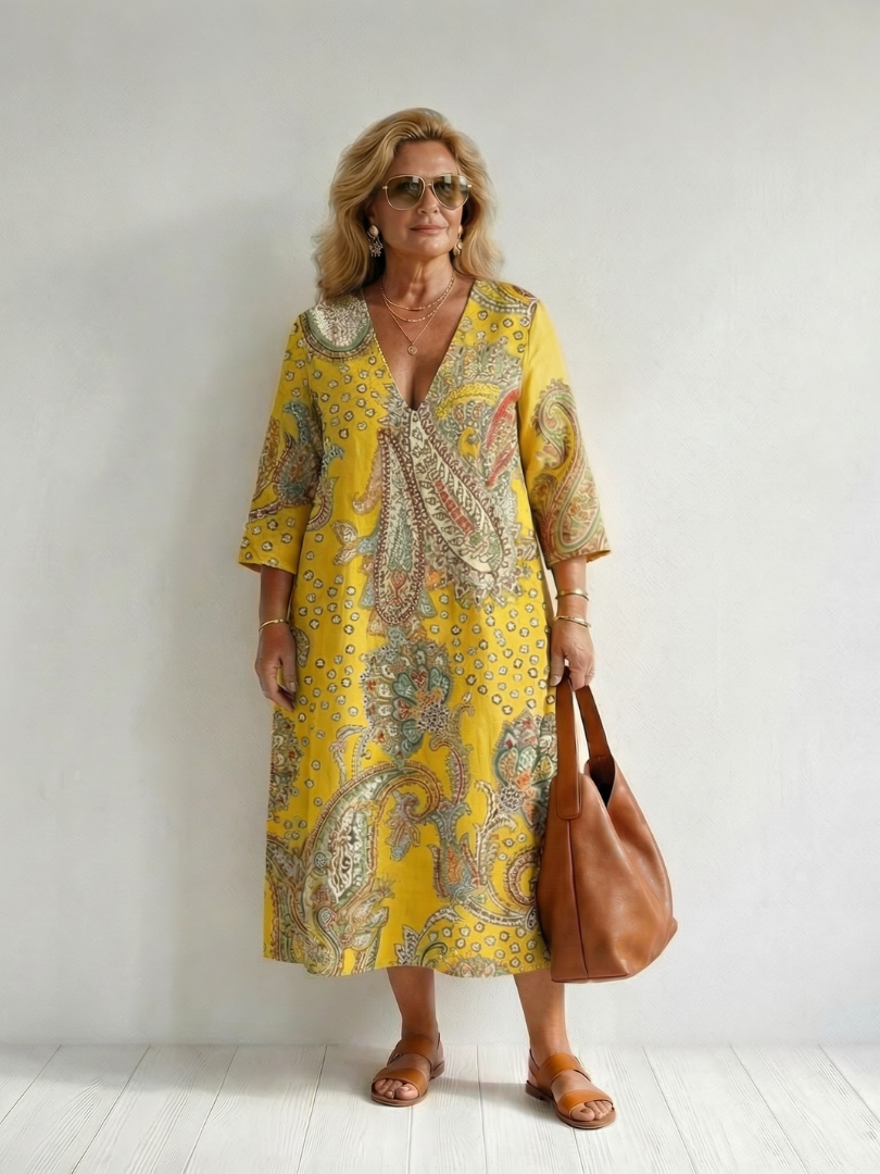 Scarlett | Soft Paisley Midi Dress