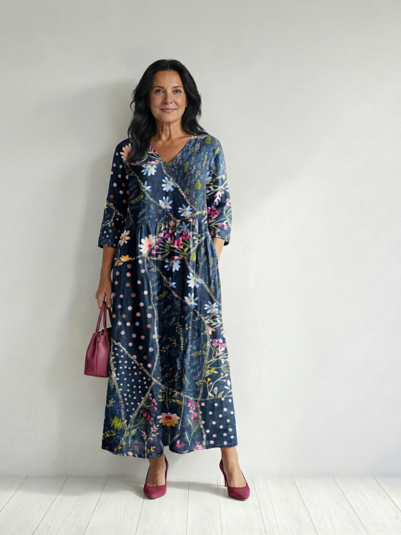 Blakely | Easy Gather Floral Midi Dress