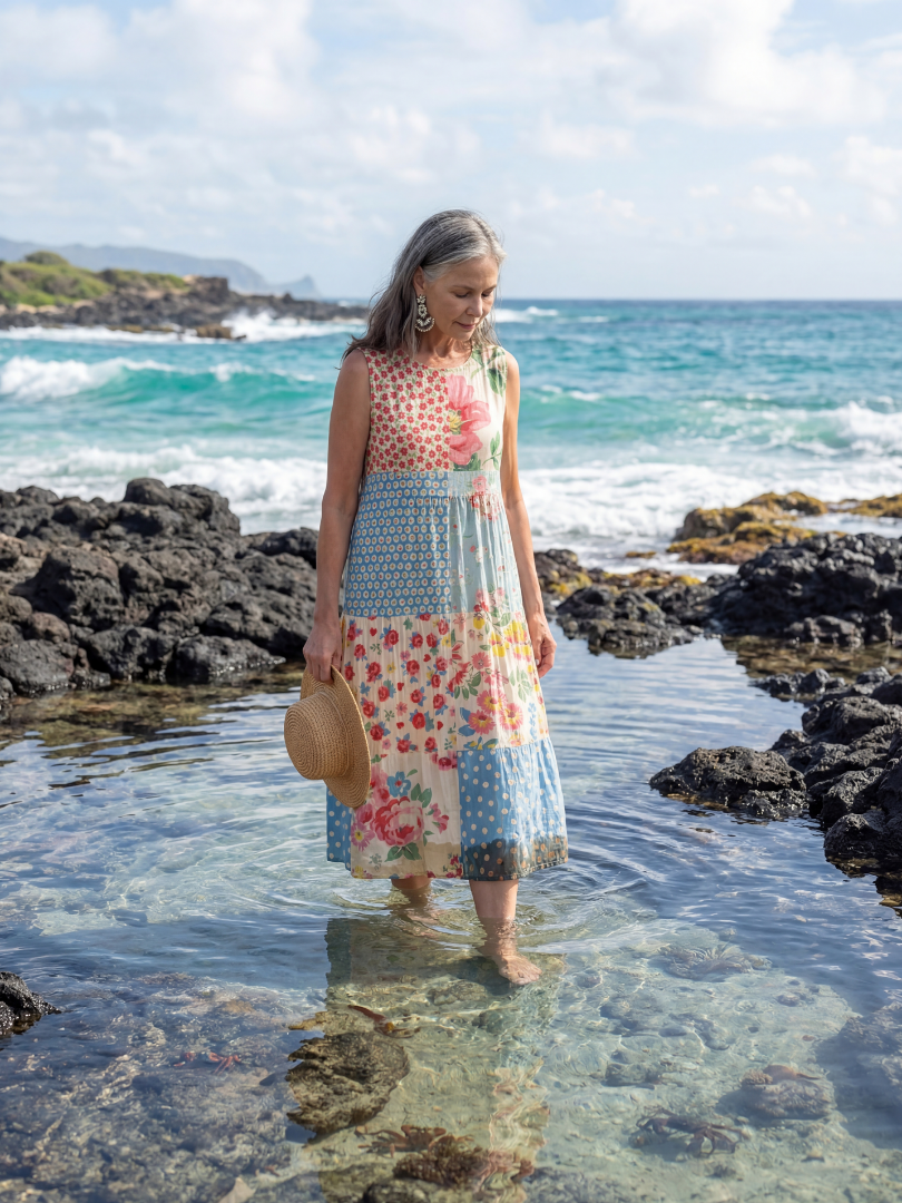 Ruby | Coastal Floral Midi Dress