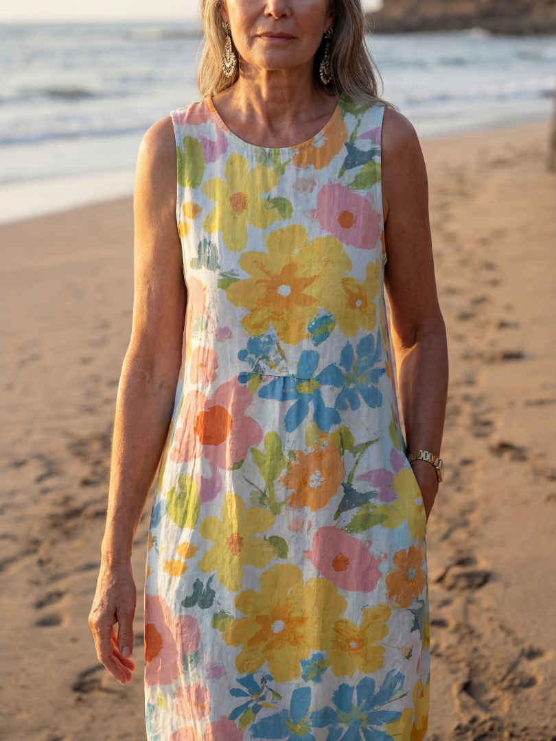 Eloise | Coastal Texture Midi Dress