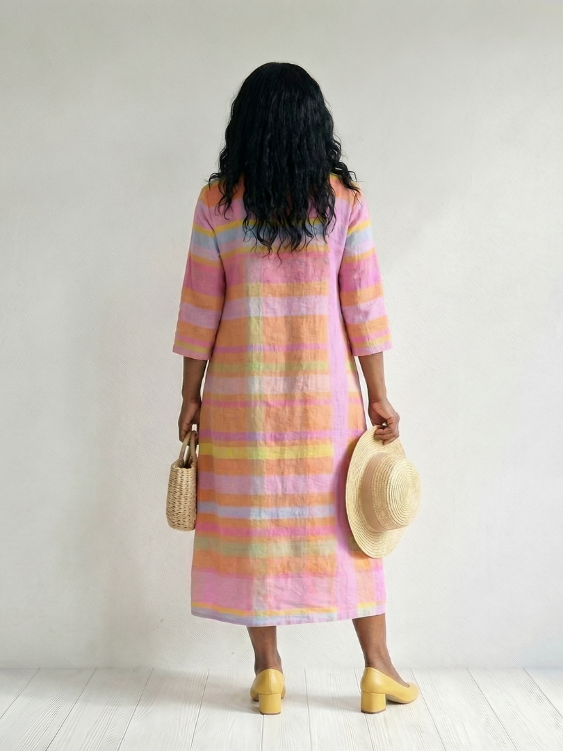 Lucy | Easy Drape Stripe Midi Dress