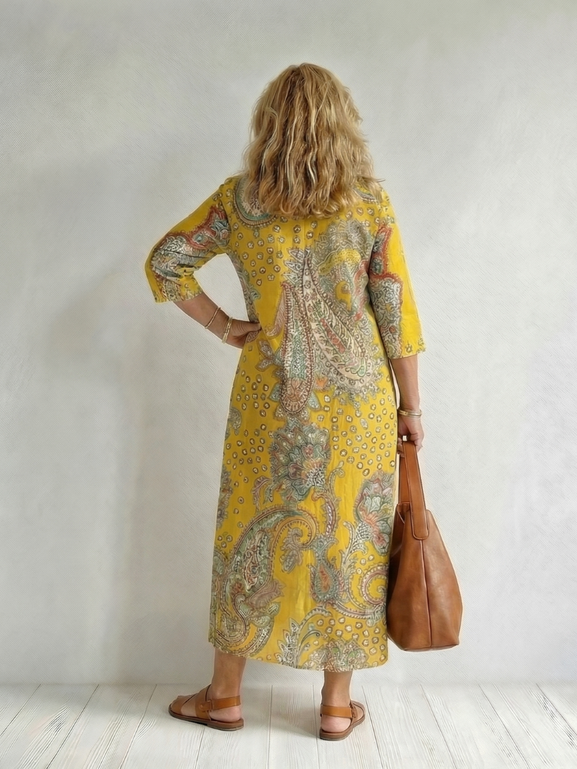 Scarlett | Soft Paisley Midi Dress