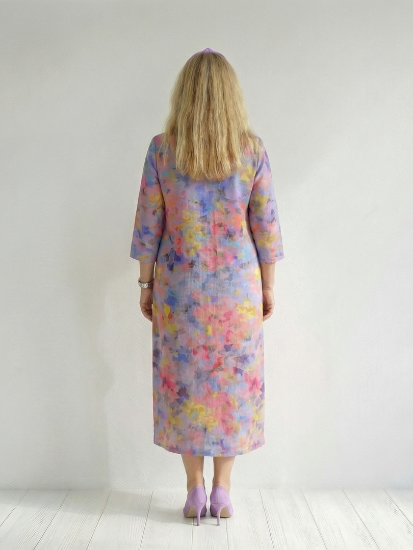 Olivia | Abstract Floral Midi Dress