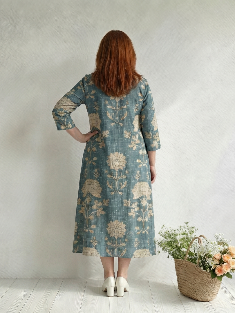 Reagan | Gentle Shape Floral Midi Dress