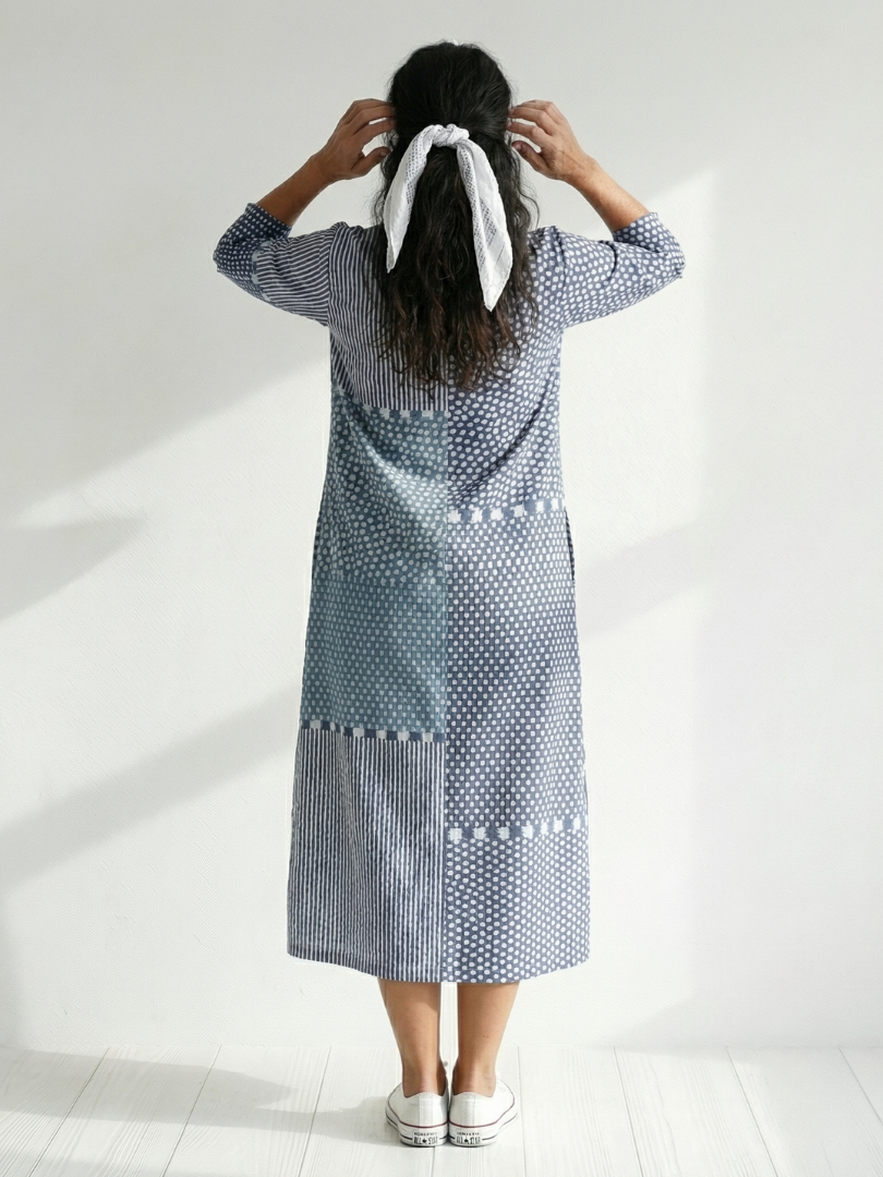 Avery | Fit Patchwork Midi Dress