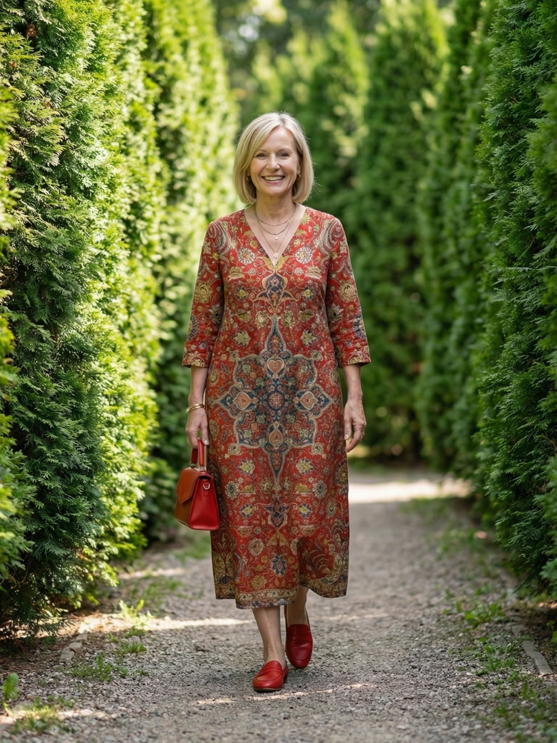 Peyton | Ease Patchwork Midi Dress