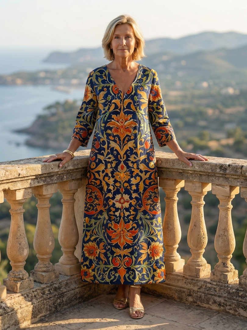 Presley | Clean Ornate Floral Midi Dress