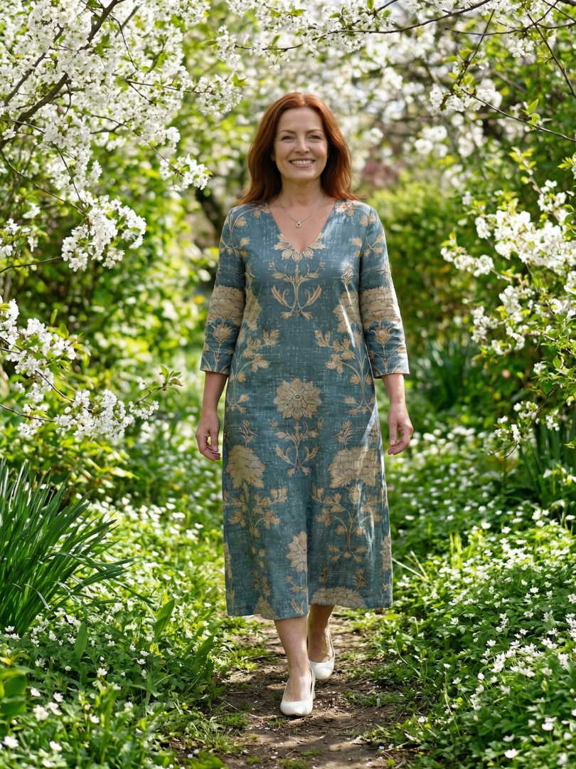 Charlotte | Gentle Shape Floral Midi Dress