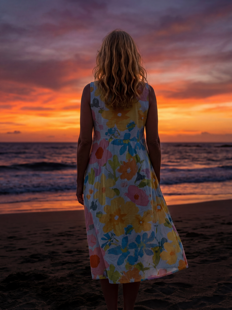 Eloise | Coastal Texture Midi Dress