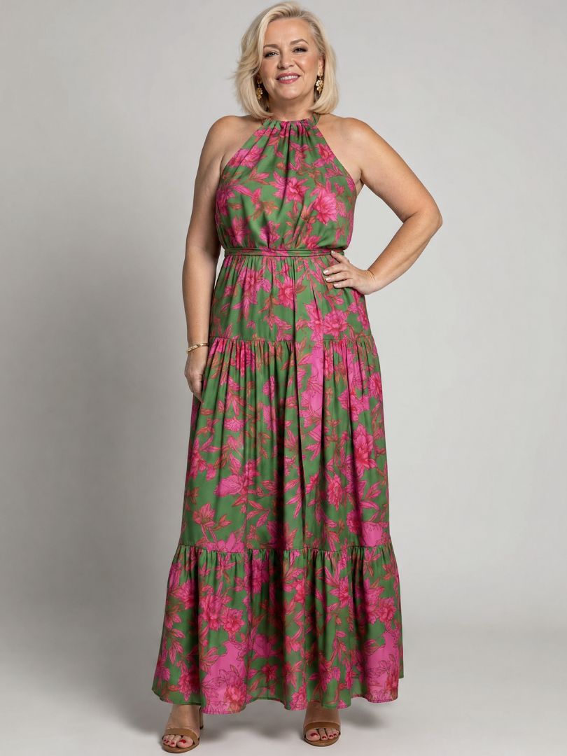 Maeve™ | Draped Halter Midi Dress