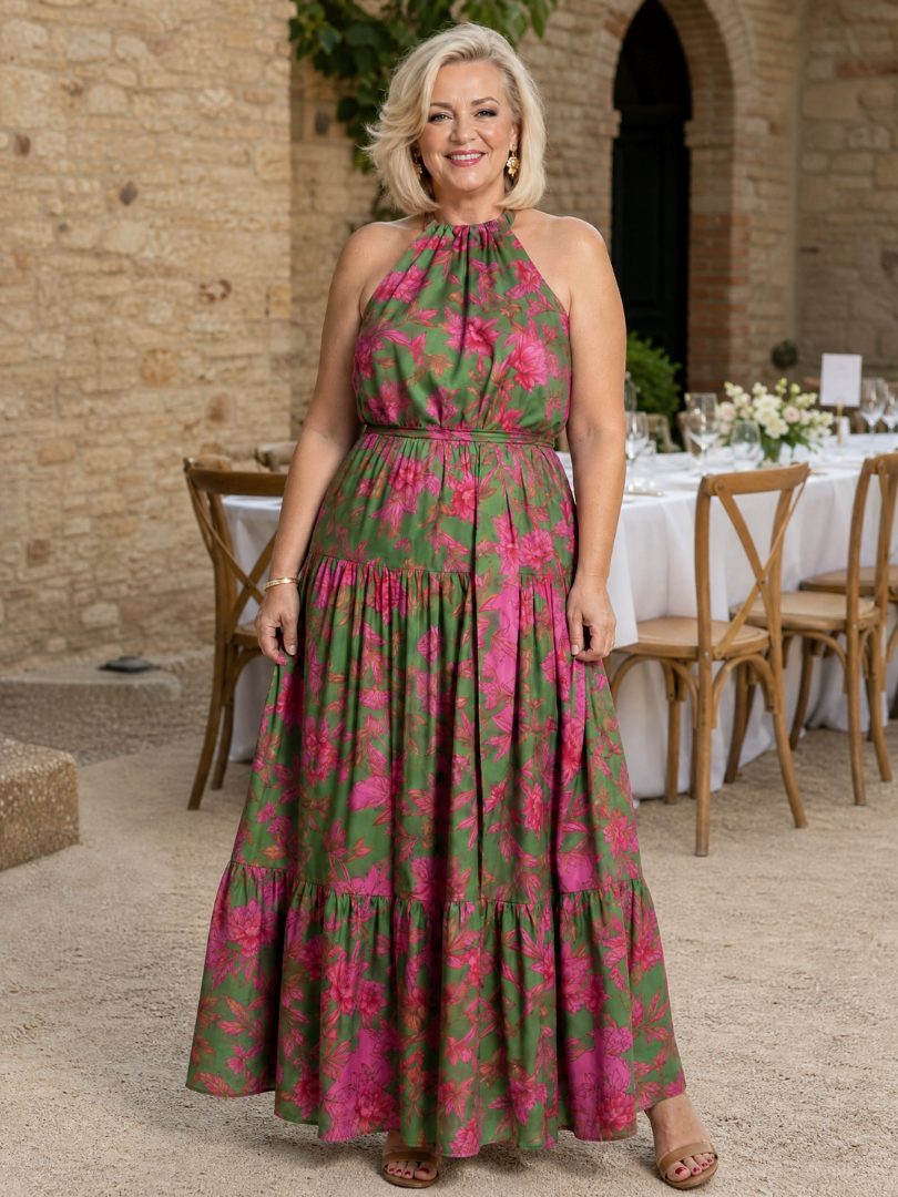 Maeve™ | Draped Halter Midi Dress